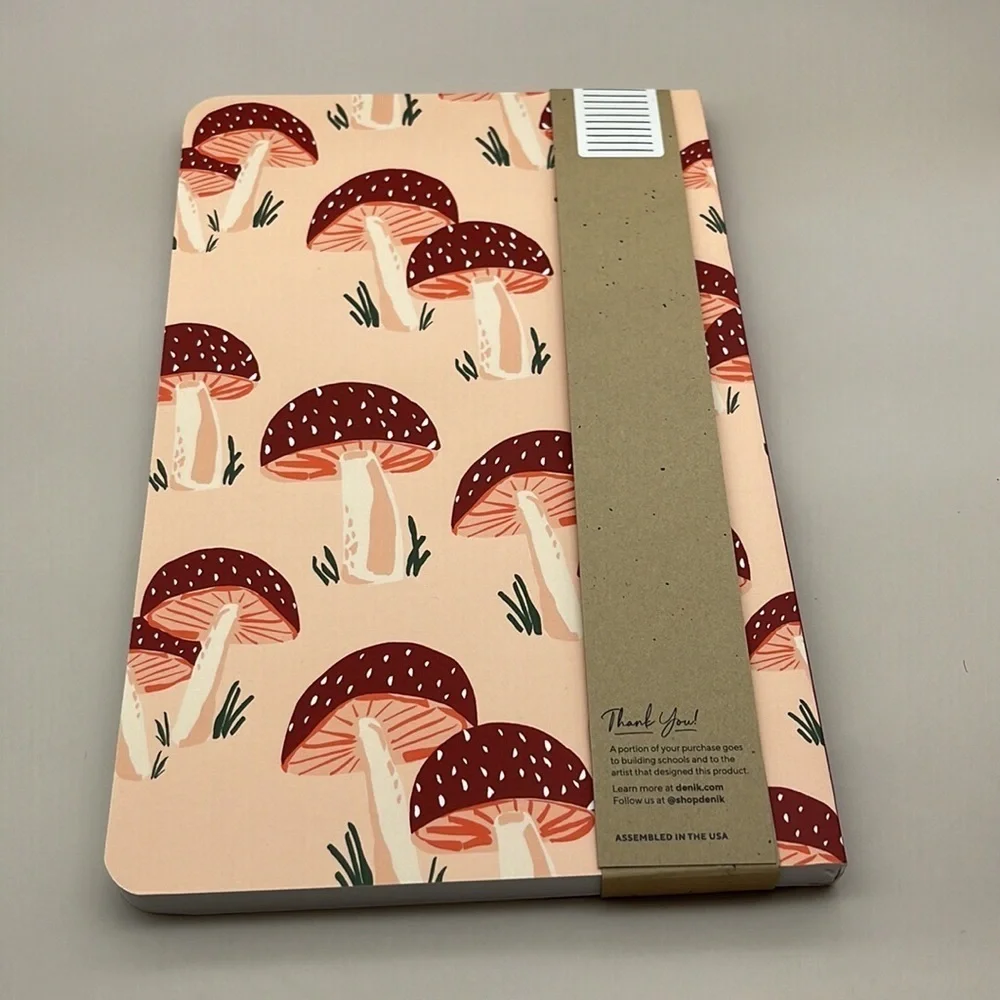 Denik Peach Mushrooms Classic Layflat Lined Notebook, NWOT, For Bundles Only
